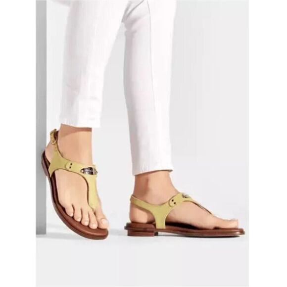 Women's Michael Kors Plate Flat Thong Sandals | Buttercup | 7 - Picture 14 of 16